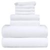 Amazon Basics 100% Cotton Soft Quick-Dry 8-Piece Towel Set, Bath Towels, Hand Towels, Washcloths, White, Compact & Lightweight view 4
