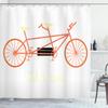 Ambesonne Bicycle Shower Curtain, Lets Bike Hand Lettering Words and Retro Vehicle Summertime Hobby, Cloth Fabric Bathroom Decor Set with Hooks, 69" W x 84" L, Pale Yellow Black view 1