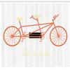 Ambesonne Bicycle Shower Curtain, Lets Bike Hand Lettering Words and Retro Vehicle Summertime Hobby, Cloth Fabric Bathroom Decor Set with Hooks, 69" W x 84" L, Pale Yellow Black view 2