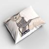 Ambesonne Animal Pillow Sham, Llama with Camera Scarf and Glasses Hipster Animal on a Dotted Beige Background, Decorative Standard Size Printed Pillowcase, 26" X 20", Ivory Charcoal view 2