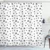 Ambesonne Grey and White Shower Curtain, Simplistic Spotty Dalmatian Pattern in Retro Style with Doodle Design, Cloth Fabric Bathroom Decor Set with Hooks, 69" W x 70" L, Grey and White view 1
