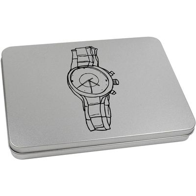 Azeeda 220mm 'Wrist Watch' Metal Hinged Tin/Storage Box (TT00032039)