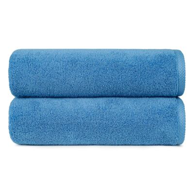 Amazon Basics 2-Piece Quick-Dry Oversize Bath Towel, 100% Cotton, 54" x 30", Lake Blue