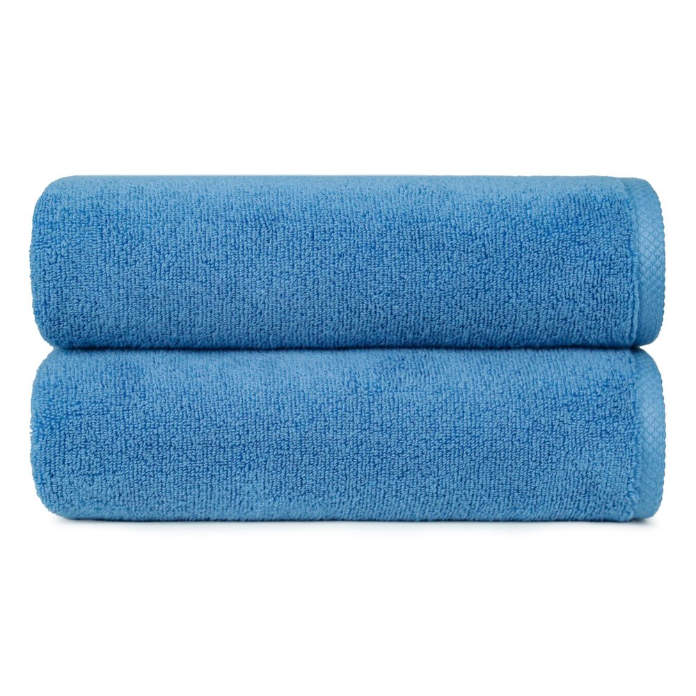 Amazon Basics 2-Piece Quick-Dry Oversize Bath Towel, 100% Cotton, 54" x 30", Lake Blue