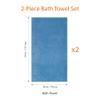 Amazon Basics 2-Piece Quick-Dry Oversize Bath Towel, 100% Cotton, 54" x 30", Lake Blue view 4