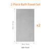 Amazon Basics 2 Piece Quick-Dry Oversize Bath Towel, 100% Cotton, 54" x 30", Platinum view 3