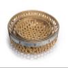 Melrose International Round Woven Tray (Set of 3) 17" D, 20" D, 23.5" D Bamboo/Metal view 2