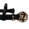 A&F Rod Dcor - Paisley 1" Double Curtain Rod 160-240 inch - Black view 1