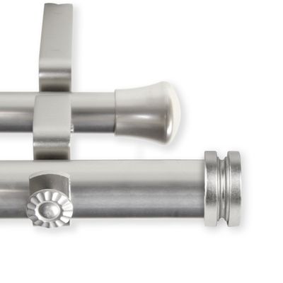A&F Rod Dcor - Pancake 1" Double Curtain Rod 160-240 inch - Satin Nickel