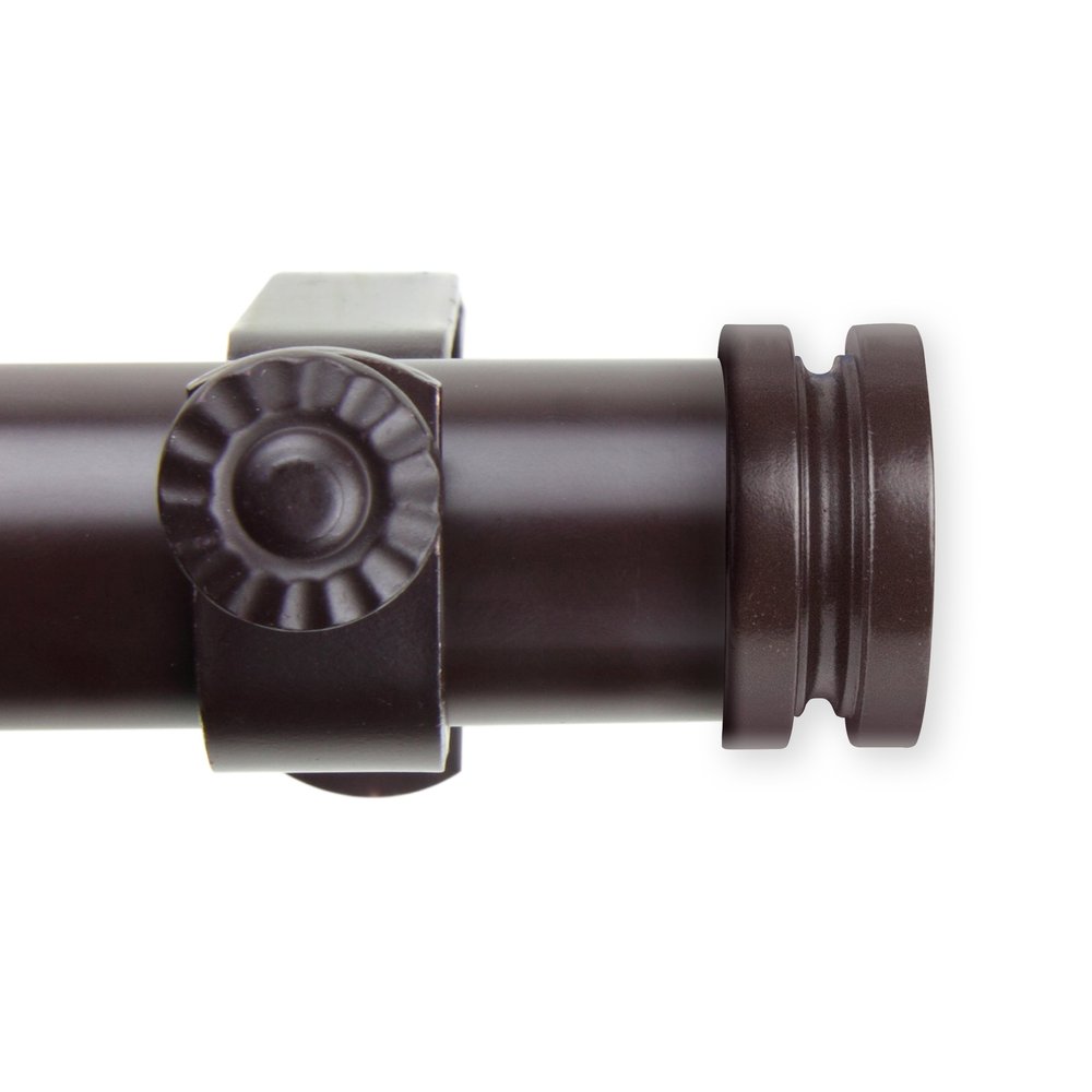 A&F Rod Dcor - Pancake 1" Curtain Rod 120-170 inch - Mahogany