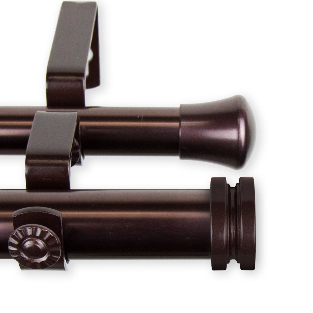 A&F Rod Dcor - Pancake 1" Double Curtain Rod 160-240 inch - Bronze