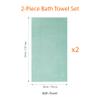 Amazon Basics 2-Pack Quick-Dry Lightweight Moisture Absorbing Bath Towel, 100% Cotton, 54" x 30", Seafoam Green view 3
