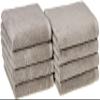 Amazon Basics 100% Cotton Lightweight Quick-Dry Hand Towel, 28" x 16", Platinum, 8-Pack view 1