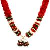Craftsofindia Red and White Large Reusable Satin Ribbon Floral Garland Haar Mala for God Idol, Photo Frame Decorated with Motifs view 4