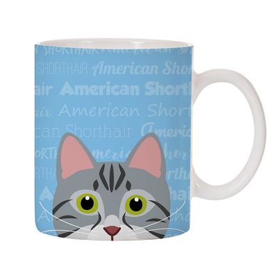 Adorable Cat Breed Design 11oz Ceramic Coffee Mug (American Shorthair)
