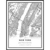 New York map poster print | Modern black and white wall art | Scandinavian home decor | United States City prints artwork | Fine art posters 20X30 view 1