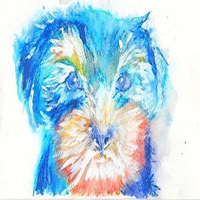 Yorkshire Terrier Puppy Art, Colorful Yorkie Biewer Terrier, Yorkie Owner Gift, Yorkshire Painting, Colorful Dog Home Decor, Mom Hand Signed by Oscar Jet