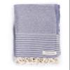 Bersuse 100% Cotton Biarritz Turkish Towel - 37x70 Inches, Dark Blue (Set of 6) view 1