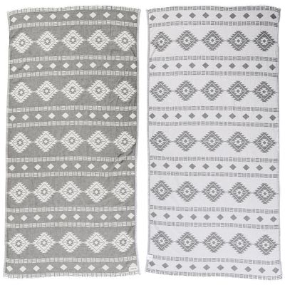 Bersuse 100% Cotton Belize Turkish Towel - 37x70 Inches, Silver Gray (Set of 6)