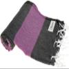 Bersuse Beach Towels Peshtemal Turkish Towels Cayman Premium Turkish Beach Towel - Peshtemal Beach Towel, 100% Cotton, Quick-Dry, Sand-Free, Lightweight, Black/Purple (Set of 6) view 1