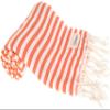 Bersuse Beach Towels Peshtemal Turkish Towels Malibu Premium Turkish Beach Towel - Peshtemal Beach Towel, 100% Cotton, Quick-Dry, Sand-Free, Lightweight Oeko-TEX - 37x70 Inches, Orange (Set of 6) view 1