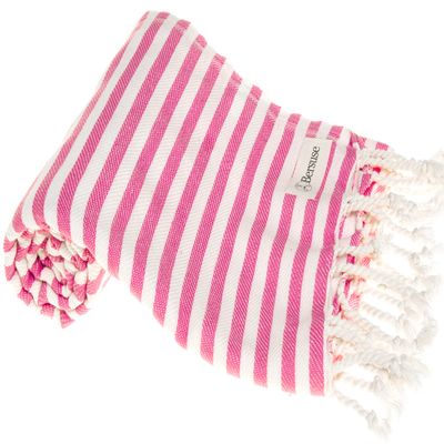 Bersuse Beach Towels Peshtemal Turkish Towels Malibu Premium Turkish Beach Towel - Peshtemal Beach Towel, 100% Cotton, Quick-Dry, Sand-Free, Lightweight Oeko-TEX - 37x70 Inches, Pink (Set of 6)