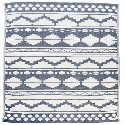 Bersuse 100% Cotton Baja Turkish Towel Beach Towel Bath Towel Dual Layer Peshtemal Beach Blanket Beach Essentials - 37x70 Inches, Dark Blue (Set of 6)