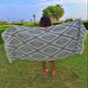 Bersuse 100% Cotton Zipolite Turkish Towel Beach Towel Bath Towel Dual Layer Peshtemal Beach Blanket Beach Essentials - 37x70 Inches, Silver Gray (Set of 6) view 3