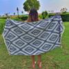 Bersuse 100% Cotton Zipolite Turkish Towel Beach Towel Bath Towel Dual Layer Peshtemal Beach Blanket Beach Essentials - 37x70 Inches, Dark Blue (Set of 6) view 3