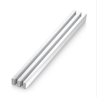 Adi Sidler Mezuzah Case Vertical Laser Cut Channels Brushed Aluminum - White, 9.3"