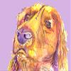 Golden Retriever Art, Gift for Golden Retriever Mom, Goldie Owner, Colorful, Dog Lover, Colorful Wall Hanging Dog Art view 1