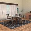 Benjara Rubber Wood Dining Set, Brown view 2