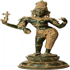 Exotic India Large Ardhanarishvara Figurine, Green Antique