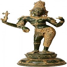 Exotic India Large Ardhanarishvara Figurine, Green Antique