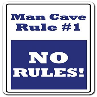 Man Cave Rule #1 Novelty Sign | Indoor/Outdoor | Funny Home Dcor for Garages, Living Rooms, Bedroom, Offices | SignMission Men Rules Funny Man Room Sports Room Gift Sign Wall Plaque Decoration