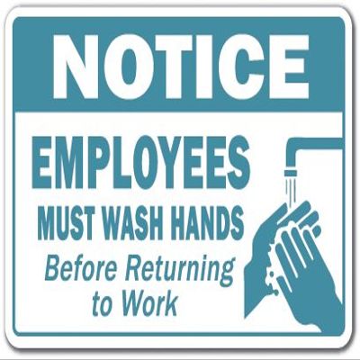 Notice Employees Must Wash Hands Novelty Sign | Indoor/Outdoor | Funny Home Dcor for Garages, Living Rooms, Bedroom, Offices | SignMission Hygene Workplace Business Sign Wall Plaque Decoration