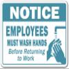 Notice Employees Must Wash Hands Novelty Sign | Indoor/Outdoor | Funny Home Dcor for Garages, Living Rooms, Bedroom, Offices | SignMission Hygene Workplace Business Sign Wall Plaque Decoration view 1