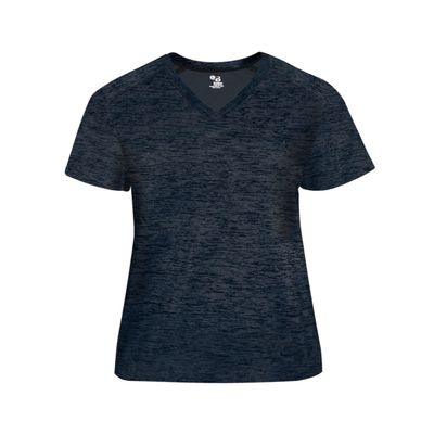Badger Sports Tonal Blend Ladies' V-Neck Tee Navy Tonal Blend med