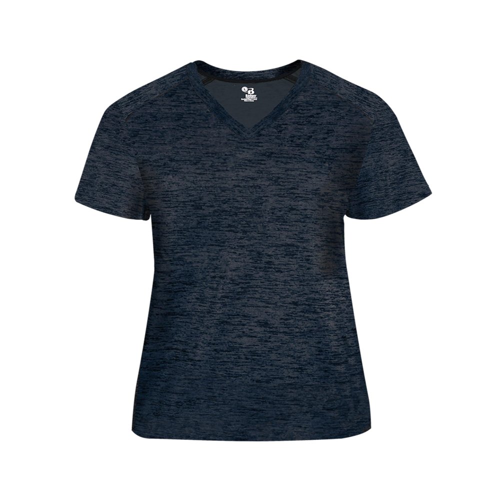 Badger Sports Tonal Blend Ladies' V-Neck Tee Navy Tonal Blend med