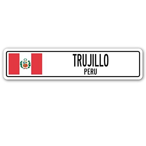 Trujillo, Peru Street Sign Peruvian Flag City Country Road Wall Gift