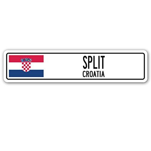 Split, Croatia Street Sign Croatian Flag City Country Road Wall Gift