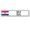 Split, Croatia Street Sign Croatian Flag City Country Road Wall Gift view 1