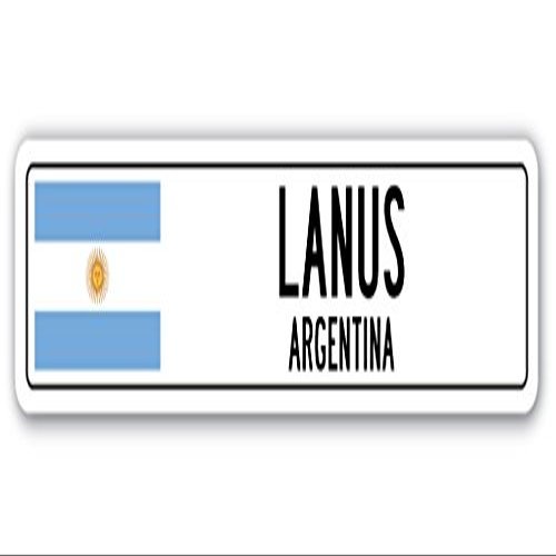LANUS, Argentina Street Sign Argentinian Flag City Country Road Wall Gift
