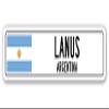 LANUS, Argentina Street Sign Argentinian Flag City Country Road Wall Gift view 1