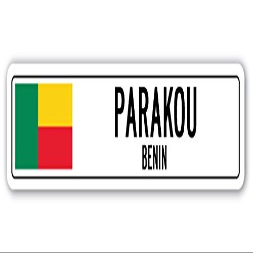 PARAKOU, Benin Street Sign Beninese Flag City Country Road Wall Gift