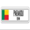 PARAKOU, Benin Street Sign Beninese Flag City Country Road Wall Gift view 1