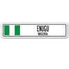 ENUGU, Nigeria Street Sign Nigerian Flag City Country Road Wall Gift view 1