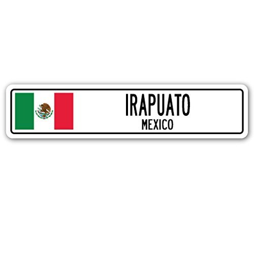 IRAPUATO, Mexico Street Sign Mexican Flag City Country Road Wall Gift