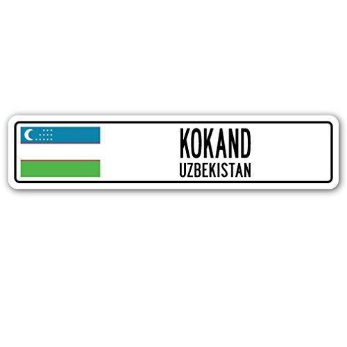 KOKAND, Uzbekistan Street Sign Uzbek Uzbekistani Flag City Country Gift