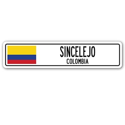 SINCELEJO, Colombia Street Sign Colombian Flag City Country Road Wall Gift